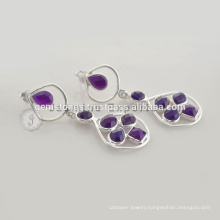 New Fashionable Amethyst Gemstone 925 Sterling Silver Earring jewelry Manufacturer